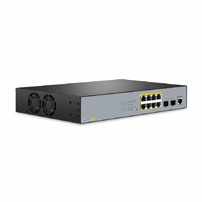 SFPS S3260-8T2FP, 8-Port Gigabit Ethernet L2+ PoE+ Switch, 8 x PoE+ Ports @240W, with 2 x 1Gb SFP Uplinks, Support IEEE 802.3af/at SFPS