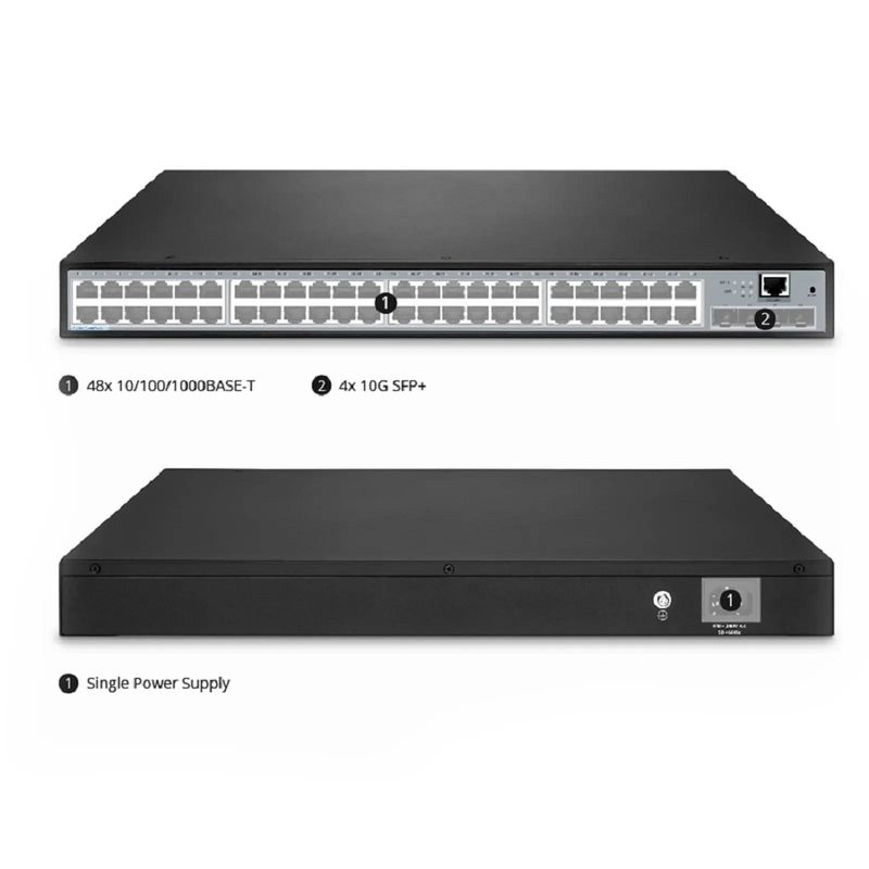 SFPS S2805S-48T4S, 48-Port Gigabit Ethernet L3 Smart Managed Switch, 48 x Gigabit RJ45, with 4 x 10Gb SFP+ Uplinks, Realtek Chip SFPS