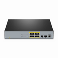 SFPS S3260-8T2FP, 8-Port Gigabit Ethernet L2+ PoE+ Switch, 8 x PoE+ Ports @240W, with 2 x 1Gb SFP Uplinks, Support IEEE 802.3af/at SFPS