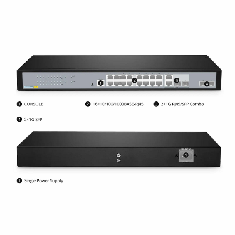 SFPS S5860-48XMG-U, 48-Port Ethernet L3 PoE++ Switch, 48 x 10GBASE-T/Multi-Gigabit Ports, 4 x 25Gb SFP28 Uplinks, with 2 x 40Gb QSFP+ Uplinks, Support Stacking, Broadcom Chip SFPS