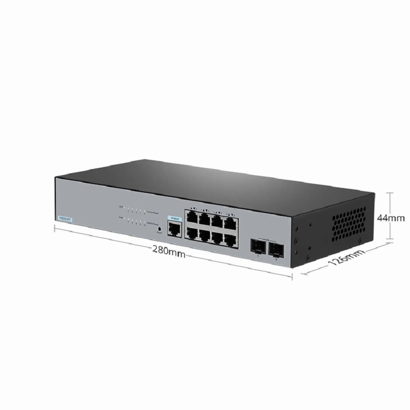 SFPS S2805S-8TF, 8-Port Gigabit Ethernet L2 Smart Managed Switch, 8 x Gigabit RJ45, with 2 x 1Gb SFP Uplinks, Fanless SFPS