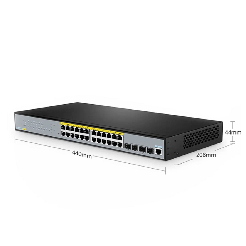 SFPS S2805S-24TF-P, 24-Port Gigabit Ethernet L2 Smart Managed PoE+ Switch, 24 x PoE+ Ports @370W, with 4 x 1Gb SFP Uplinks, Realtek Chip SFPS