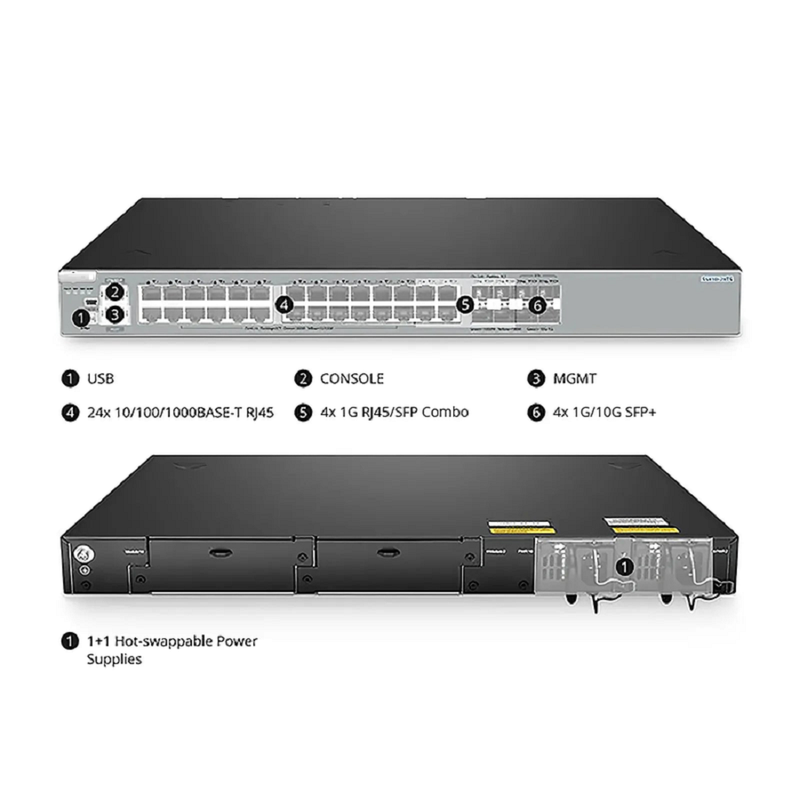 SFPS S5810-28FS, 28-Port Gigabit Ethernet L3 Switch, 20 x 1Gb SFP, 8 x 1G RJ45/SFP Combo Ports, with 4 x 10Gb SFP+ Uplinks, PicOSA®, Support MLAG, Broadcom Chip SFPS