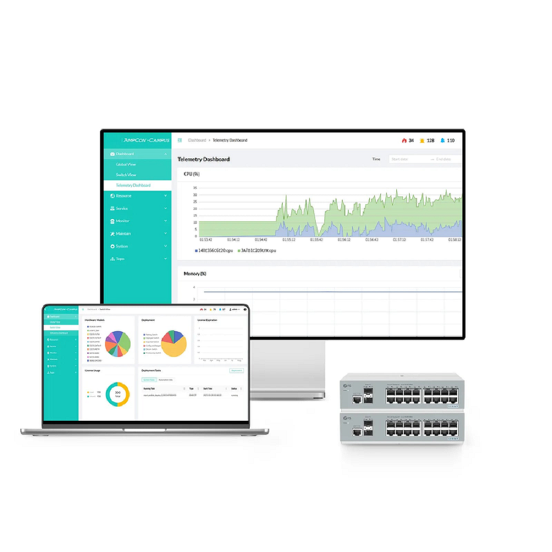 SFPS S5860-48MG-U, 48-Port Ethernet L3 PoE++ Switch, 48 x 5GBASE-T/Multi-Gigabit Ports, 4 x 25Gb SFP28, with 2 x 40Gb QSFP+ Uplinks, PicOSA®, Support MLAG & Perpetual PoE, Broadcom Chip SFPS