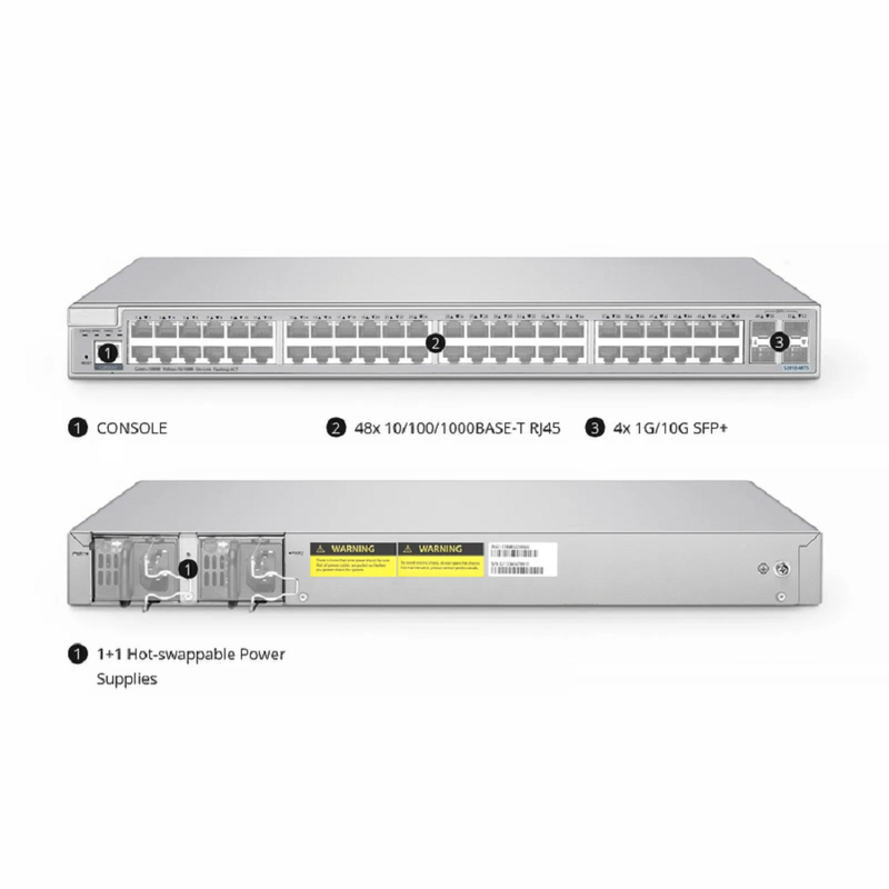 SFPS S3410-48TS, 48-Port Gigabit Ethernet L2+ Switch, 48 x Gigabit RJ45, with 4 x 10Gb SFP+ Uplinks, PicOSA®, Support MLAG, Broadcom Chip SFPS