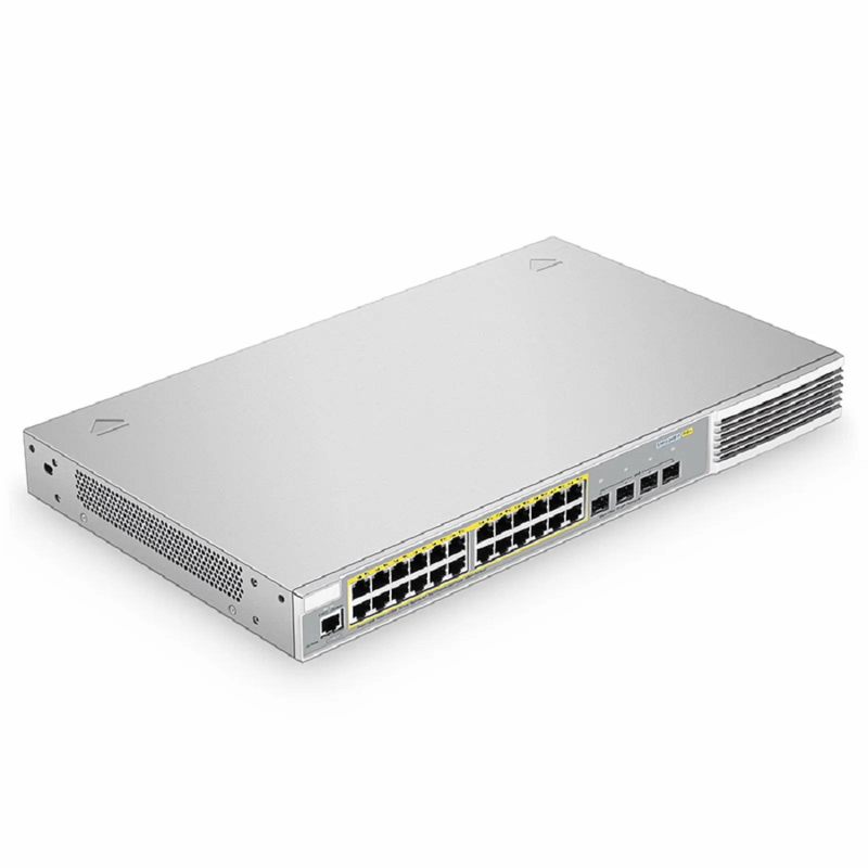SFPS S3410L-24TF-P, 24-Port Ethernet L2+ PoE+ Switch, 24 x PoE+ Ports @370W, with 4 x 1Gb SFP Uplinks, PicOSA®, Support MLAG, Broadcom Chip SFPS