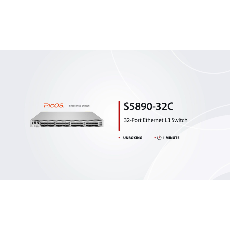 SFPS S5890-32C, 32-Port Ethernet L3 Switch, 32 x 100Gb QSFP28, PicOSA®, Support MLAG, Broadcom Chip SFPS
