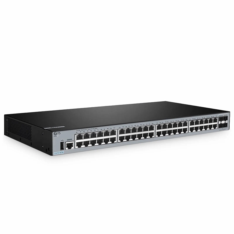 SFPS S3270-48TM, 48-Port Gigabit Ethernet L2+ Switch, 48 x Gigabit RJ45, with 4 x 1/2.5Gb SFP Uplinks, PicOSA®, Broadcom Chip SFPS