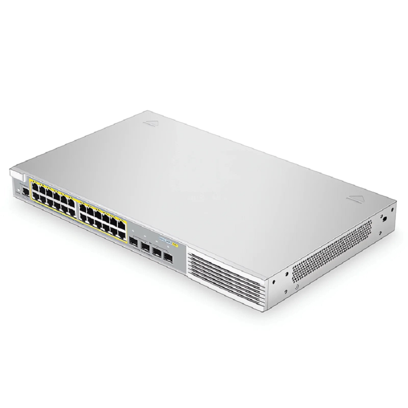 SFPS S3410L-24TF-P, 24-Port Ethernet L2+ PoE+ Switch, 24 x PoE+ Ports @370W, with 4 x 1Gb SFP Uplinks, PicOSA®, Support MLAG, Broadcom Chip SFPS