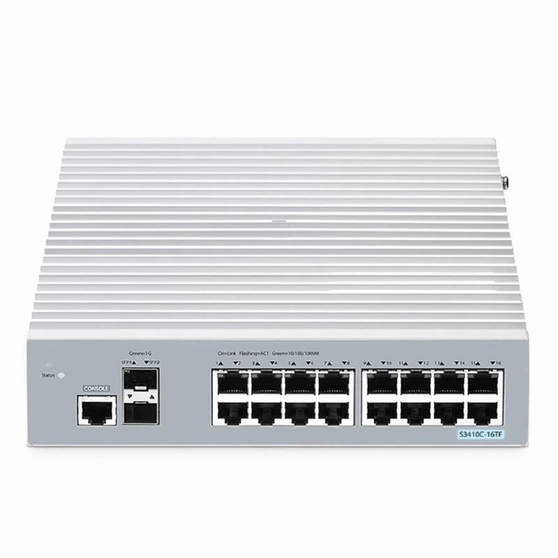 SFPS S3410C-16TF, 16-Port Gigabit Ethernet L2+ Switch, 16 x 1Gb RJ45, with 2 x 1Gb SFP Uplinks, PicOSA®, Support MLAG, Broadcom Chip, Fanless SFPS