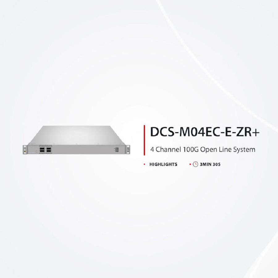 SFPS D5110-M04EC-E-ZR+, 4 Channel 100G Active DWDM Multiplexer for Open Line Systems, C21, 4 x 100G QSFP28, Dual Fiber, 1U Rack Mount, 0-120km, Support AmpCon-T/WebGUI Network Management SFPS
