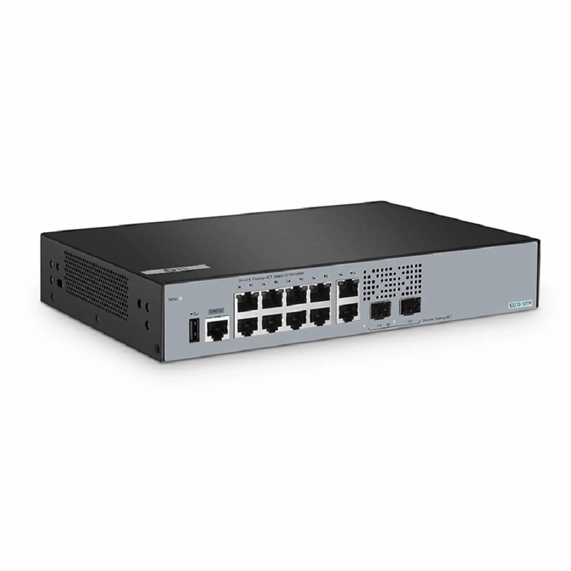 SFPS S3270-10TM, 10-Port Gigabit Ethernet L2+ Switch, 10 x Gigabit RJ45, with 2 x 1/2.5Gb SFP Uplinks, PicOSA®, Broadcom Chip SFPS