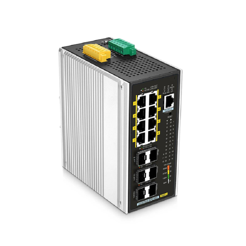 SFPS IES5200W-8U2F2SD, 8-Port Gigabit Ethernet L3 Managed Industrial PoE++ Switch, 8 x PoE++ Ports@360W, with 2 x 1/2.5Gb SFP, 2 x 10Gb SFP+, -40 to 75A°C Operating Temperature SFPS