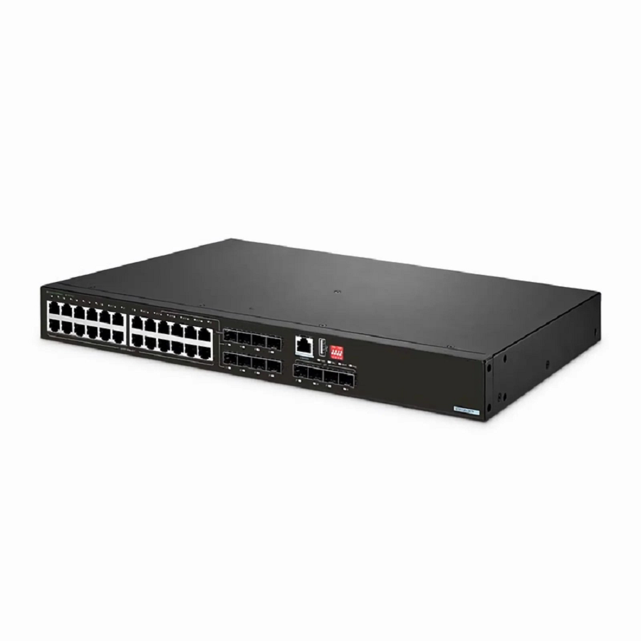 SFPS IES5120-28TF, 24-Port Gigabit Ethernet L2+ Managed Industrial Switch, 16 x 10/100/1000BASE-T, with 8 x 1Gb RJ45/SFP Combo and 4 x 1Gb SFP, -40 to 75A°C Operating Temperature SFPS