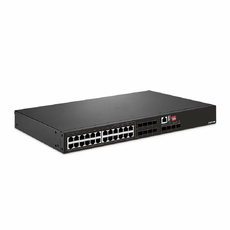 SFPS IES5120-28TS, 24-Port Gigabit Ethernet L2+ Managed Industrial Switch, 16 x 10/100/1000BASE-T, with 8 x 1Gb RJ45/SFP Combo and 4 x 1/10Gb SFP+, -40 to 75A°C Operating Temperature SFPS