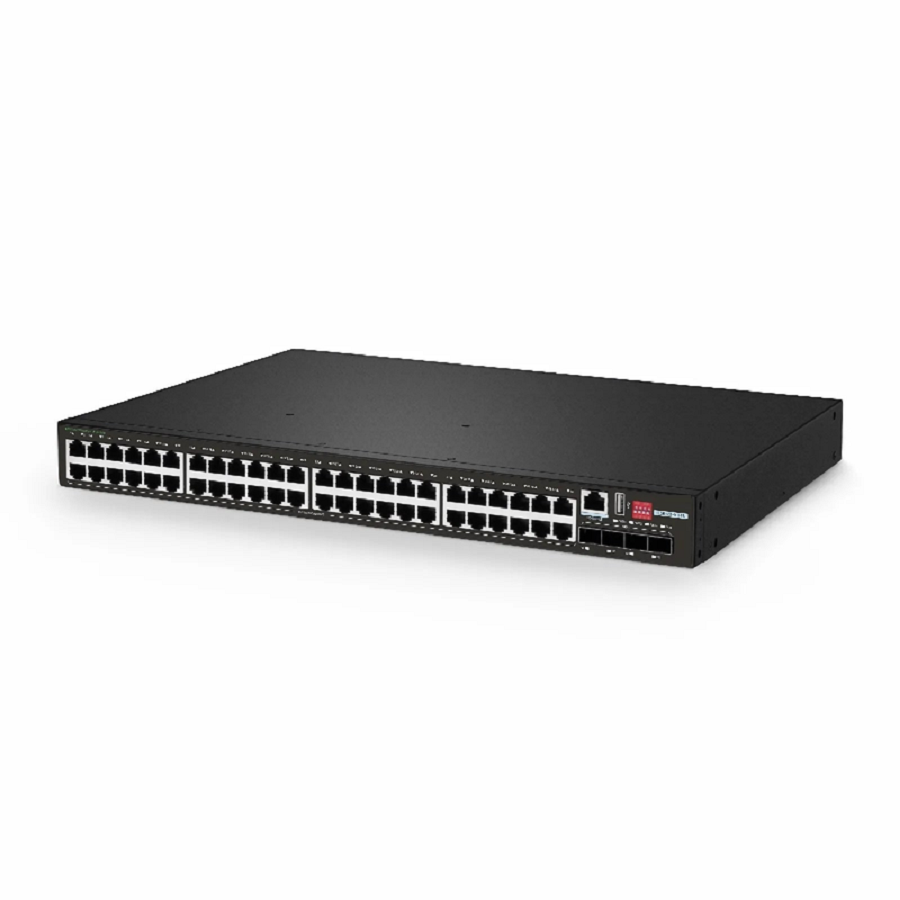 SFPS IES5120-48T4S, 48-Port Gigabit Ethernet L2+ Managed Industrial Switch, 48 x 10/100/1000BASE-T, with 4 x 1/10Gb SFP+, -40 to 75A°C Operating Temperature SFPS
