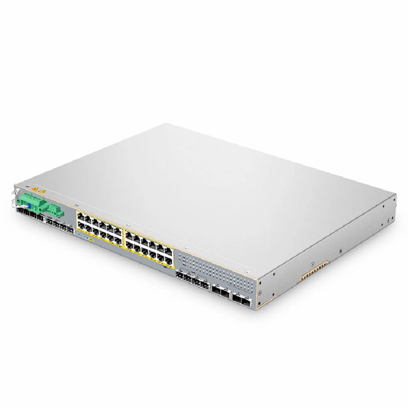SFPS IES5100-24TS-P, 24-Port Gigabit Ethernet L2+ Managed Industrial PoE+ Switch, 20 x PoE+ Ports @720W, with 4 x 1Gb RJ45/SFP Combo, 8 x 1Gb SFP and 4 x 10Gb SFP+, -40 to 75A°C Operating Temperature SFPS