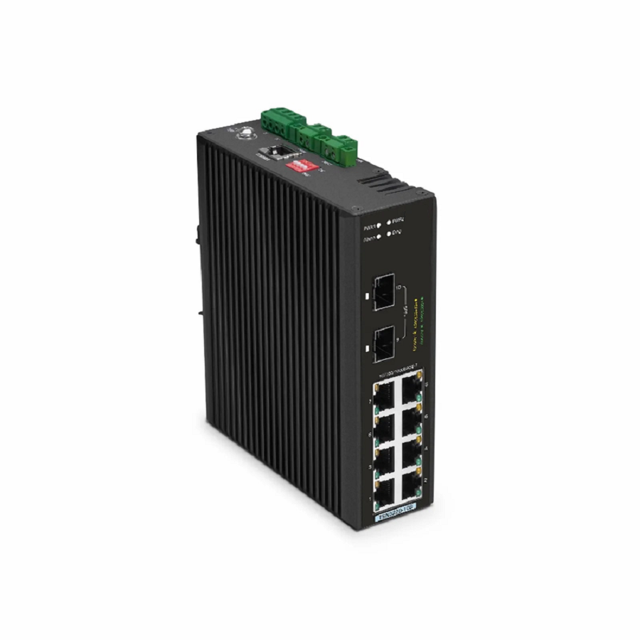 SFPS TSN3220-10S, 8-Port Gigabit Ethernet L2 Managed TSN Industrial Switch, 8 x 10/100/1000BASE-T, with 2 x 1/10Gb SFP+, -40 to 75A°C Operating Temperature SFPS