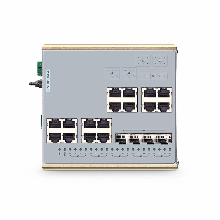 SFPS IES3100-16TM, 16-Port Gigabit Ethernet L2 Managed Industrial Switch, 16 x 10/100/1000BASE-T, with 4 x 1/2.5Gb SFP, -40 to 85A°C Operating Temperature SFPS