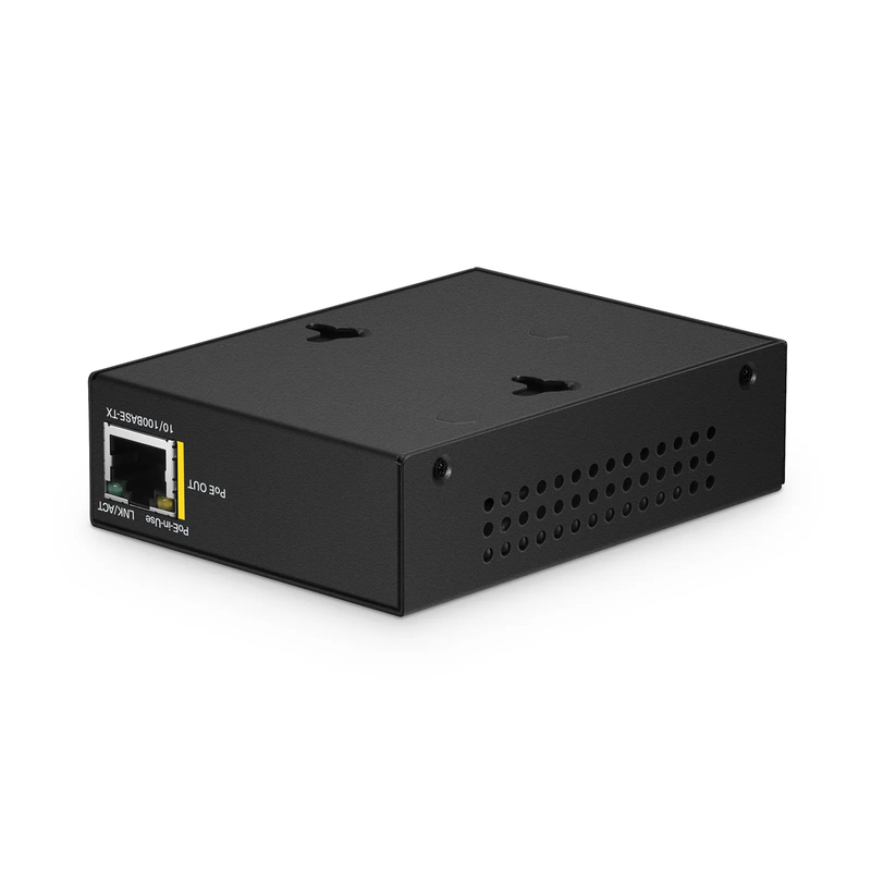 SFPS IES1101W-2PD, 1-Port 10/100M Fast Ethernet Long Reach PoE over Coaxial Extender, 1 x BNC Female Input to 1 x PoE+ Output, -20 to 70A°C Operating Temperature SFPS