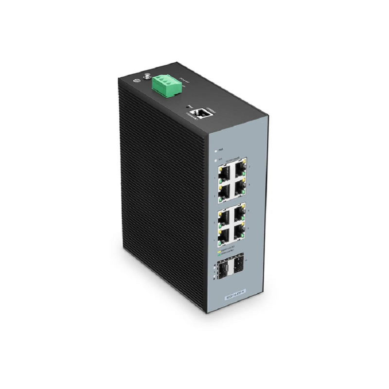SFPS IES3110-8TF-R, 8-Port Gigabit Ethernet L2+ Managed Industrial Switch, 8 x 10/100/1000BASE-T, with 2 x 1Gb SFP, -40 to 75A°C Operating Temperature SFPS