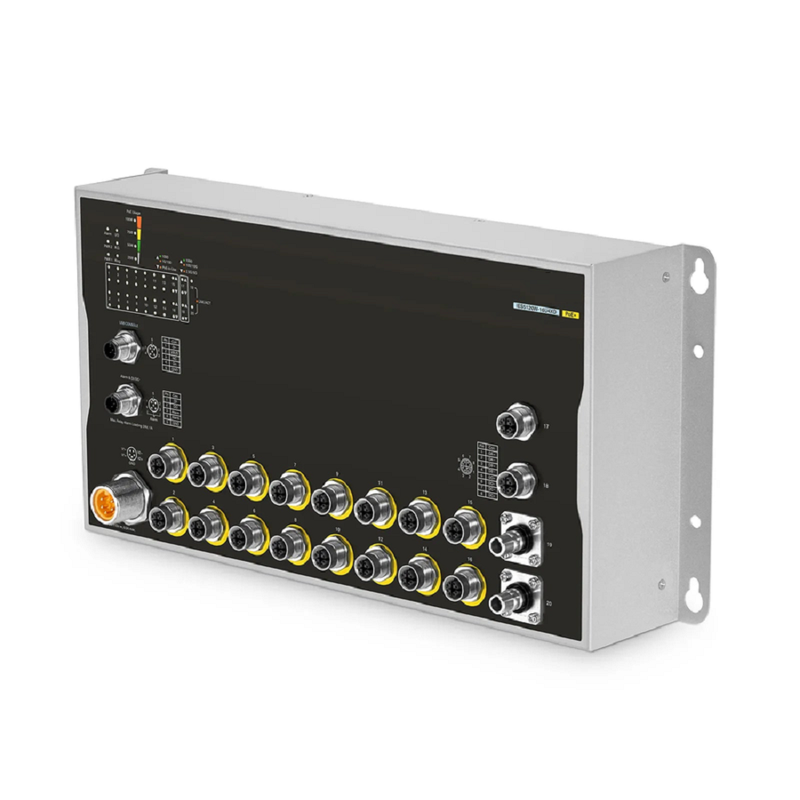 SFPS IES5120W-16U4XD, 16-Port Gigabit Ethernet L3 Managed Industrial PoE+ Switch, 16 x PoE+ Ports@100W, 2 x 10GBASE-T M12, with 2 x 10Gb Q-ODC, -40 to 70A°C Operating Temperature SFPS