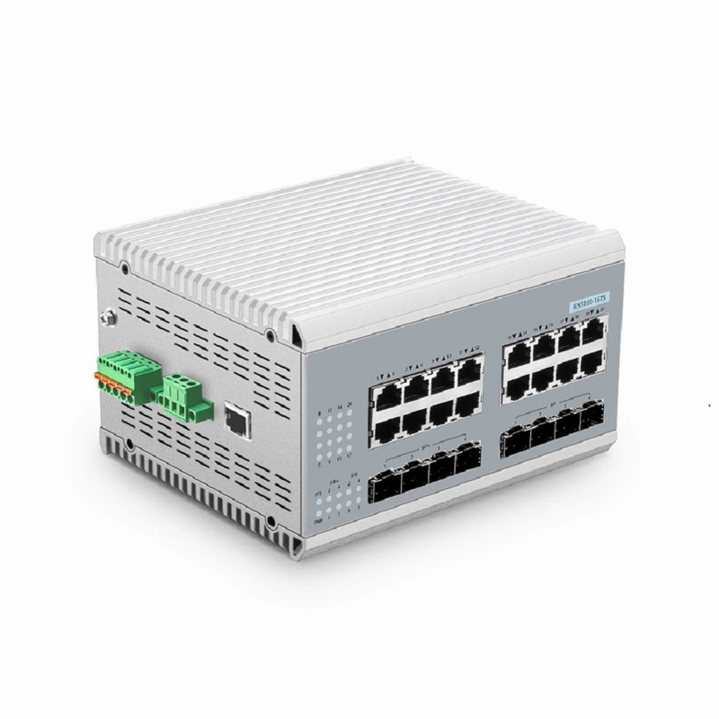 SFPS IES5100-16TS, 16-Port Gigabit Ethernet L2+ Managed Industrial Switch, 16 x 10/100/1000BASE-T, with 4 x 1Gb SFP and 4 x 10Gb SFP+, -40 to 75A°C Operating Temperature SFPS