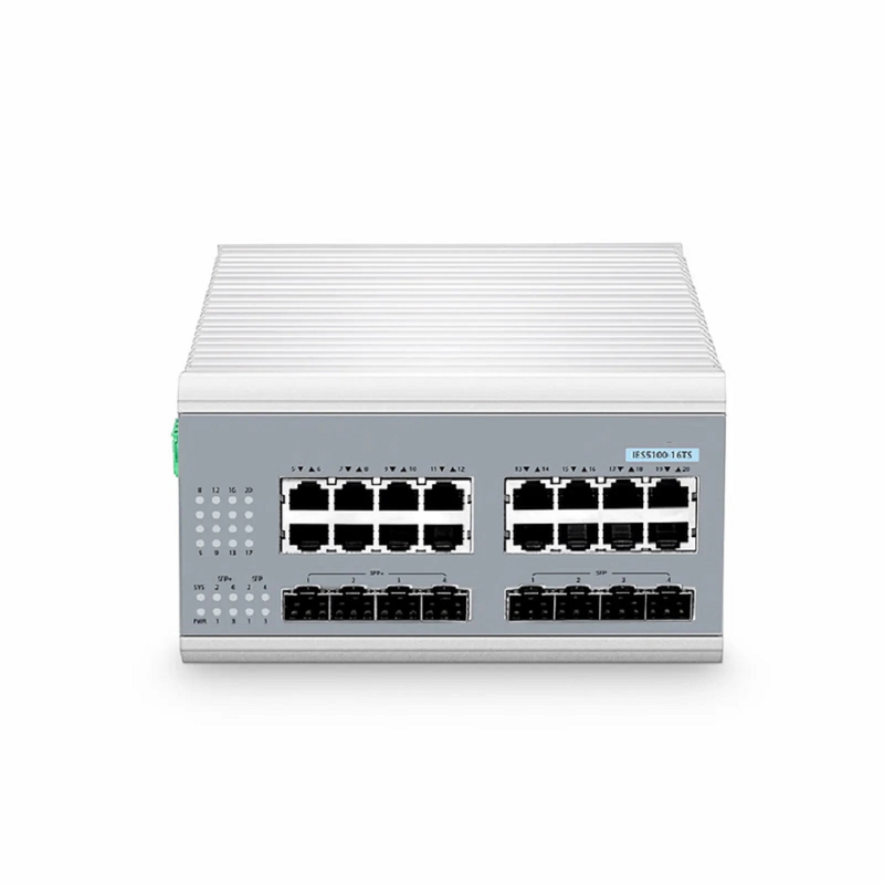 SFPS IES5100-16TS, 16-Port Gigabit Ethernet L2+ Managed Industrial Switch, 16 x 10/100/1000BASE-T, with 4 x 1Gb SFP and 4 x 10Gb SFP+, -40 to 75A°C Operating Temperature SFPS