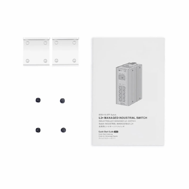 SFPS IES3110-8TF, 8-Port Gigabit Ethernet L2+ Managed Industrial Switch, 8 x 10/100/1000BASE-T, with 2 x 1Gb SFP, -40 to 75A°C Operating Temperature SFPS