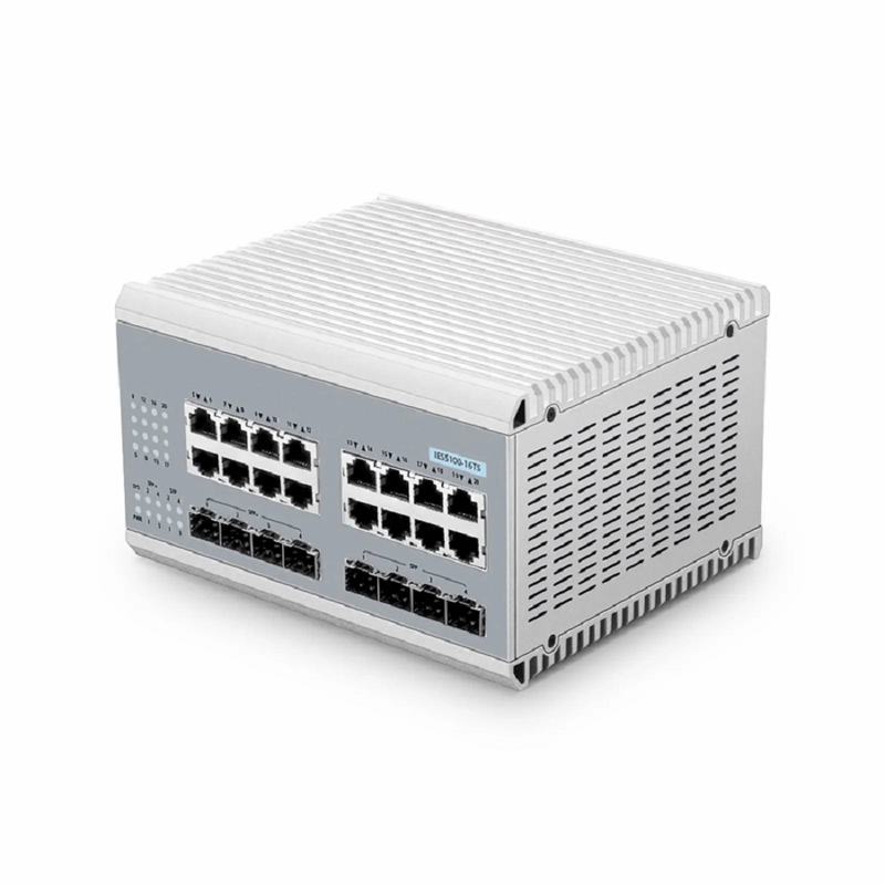SFPS IES5100-16TS, 16-Port Gigabit Ethernet L2+ Managed Industrial Switch, 16 x 10/100/1000BASE-T, with 4 x 1Gb SFP and 4 x 10Gb SFP+, -40 to 75A°C Operating Temperature SFPS