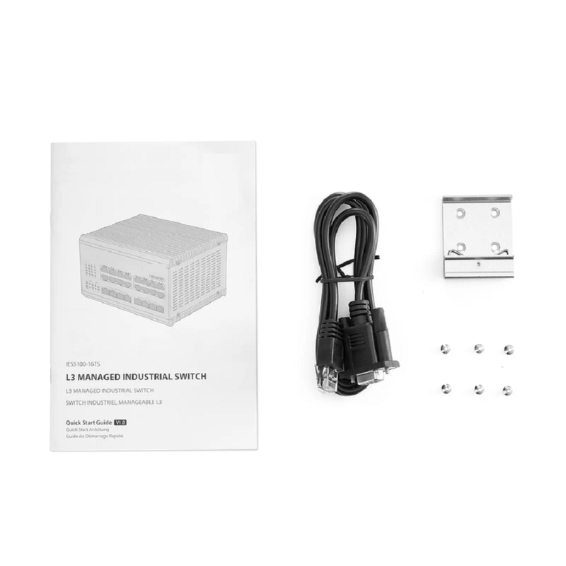 SFPS IES5100-16TS, 16-Port Gigabit Ethernet L2+ Managed Industrial Switch, 16 x 10/100/1000BASE-T, with 4 x 1Gb SFP and 4 x 10Gb SFP+, -40 to 75A°C Operating Temperature SFPS