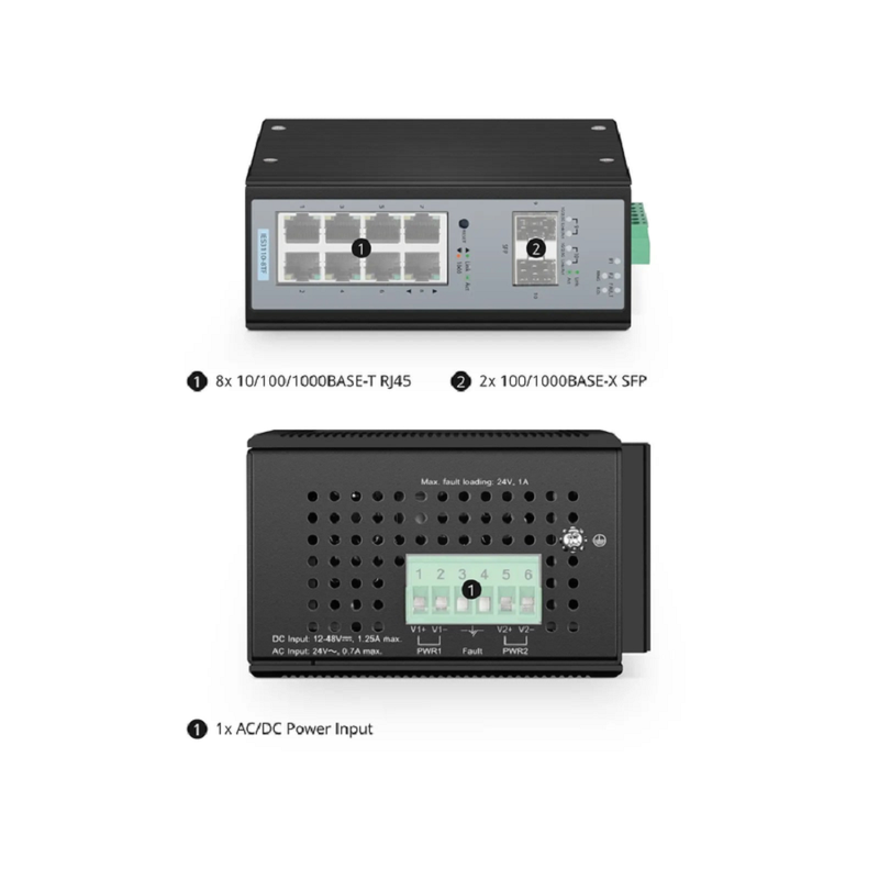 SFPS IES3110-16TF, 16-Port Gigabit Ethernet L2 Managed Industrial Switch, 16 x 10/100/1000BASE-T, with 2 x 1Gb SFP, -40 to 75A°C Operating Temperature SFPS