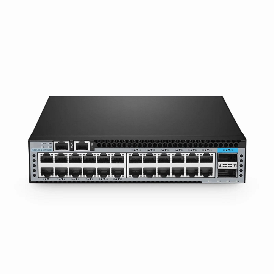 SFPS S5850C-24XMG2C, 24-Port Ethernet L3 Half-width Switch, 24 x 10GBase-T/Multi-Gigabit, with 2 x 100Gb QSFP28 Uplinks, AV over IP, Support MLAG SFPS