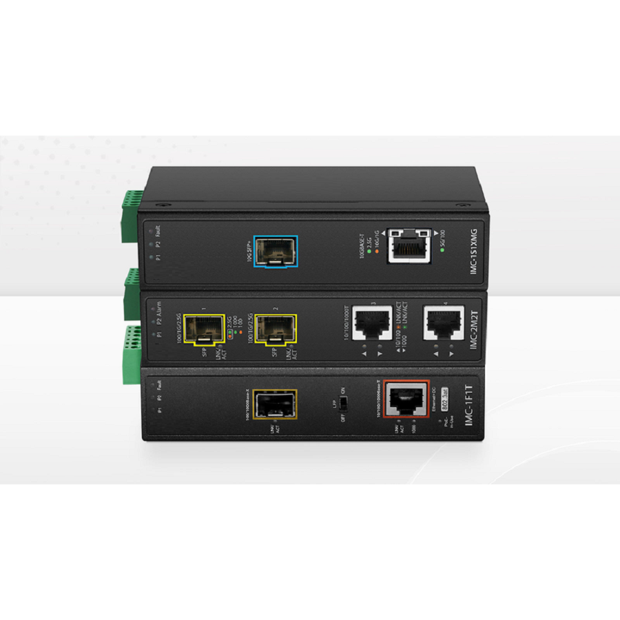 SFPS Industrial Unmanaged 2 x 10/100/1000Base-T RJ45 to 2 x 100/1000/2500Base-X SFP Gigabit Ethernet Media Converter SFPS