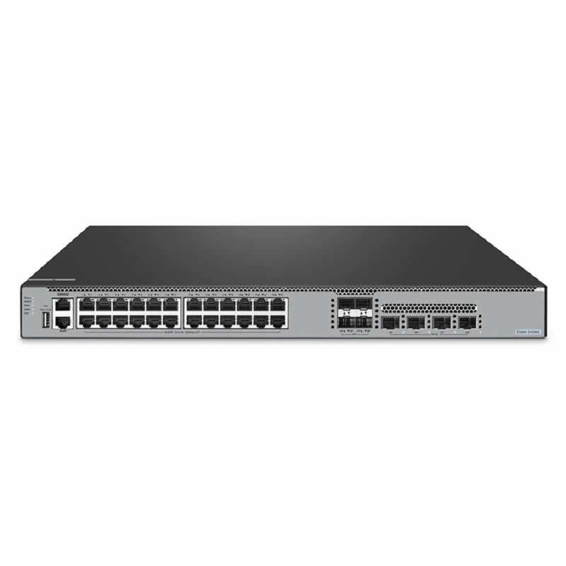 SFPS S5860-24XMG, 24-Port Ethernet L3 Switch, 24 x 10GBASE-T/Multi-Gigabit Ports, 4 x 10Gb SFP+, with 4 x 25Gb SFP28 Uplinks, Support Stacking, Broadcom Chip SFPS
