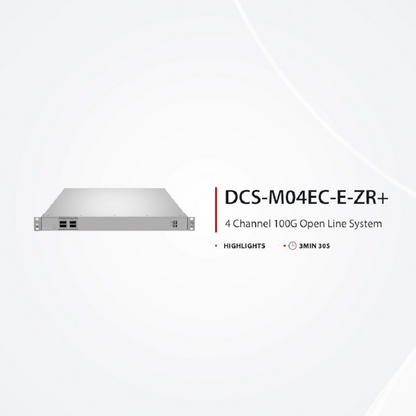 SFPS D5110-M04EC-E-ZR+, 4 Channel 100G Active DWDM Multiplexer for Open Line Systems, C21, 4 x 100G QSFP28, Dual Fiber, 1U Rack Mount, 0-120km, Support AmpCon-T/WebGUI Network Management SFPS
