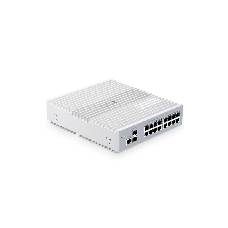 SFPS S3100-16TMS-P, 16-Port Gigabit Ethernet L2+ PoE+ Switch, 6 x PoE+ Ports, 2 x 5Gb PoE+ Ports@125W, 10 x 1Gb RJ45, with 2 x 10Gb SFP+ Uplinks, Broadcom Chip, Fanless SFPS