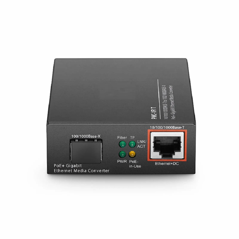 SFPS Unmanaged 1x 10/100/1000Base-T RJ45 to 1x 100/1000Base-X SFP Gigabit Ethernet Media Converter, American Plug Standard SFPS