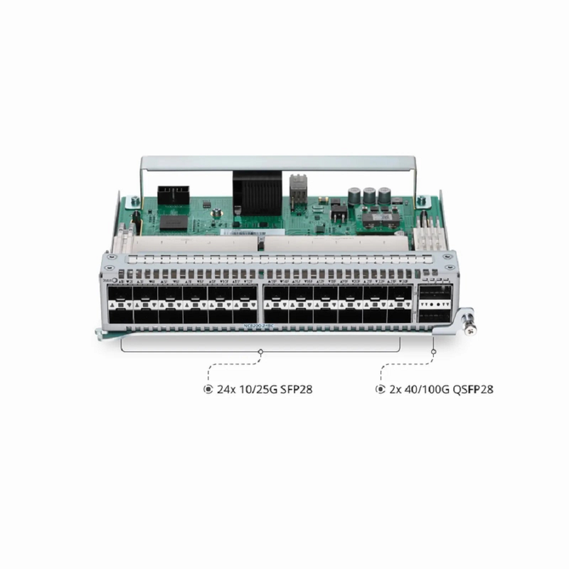 SFPS NC8200-24BC, 24-Port 25Gb SFP28 Line Card, with 2 x 100Gb QSFP28 for Data Center Chassis Switch NC8200-4TD SFPS
