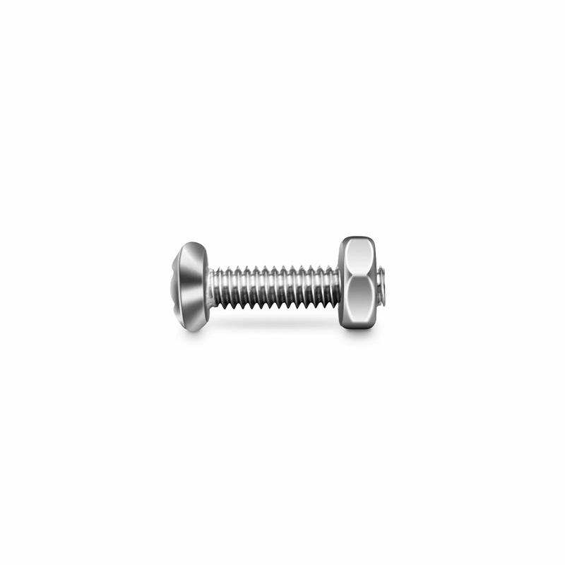 SFPS M2A8mm Model Screw and Nut, Nickel-plated, Silver, 50pcs/Pack SFPS