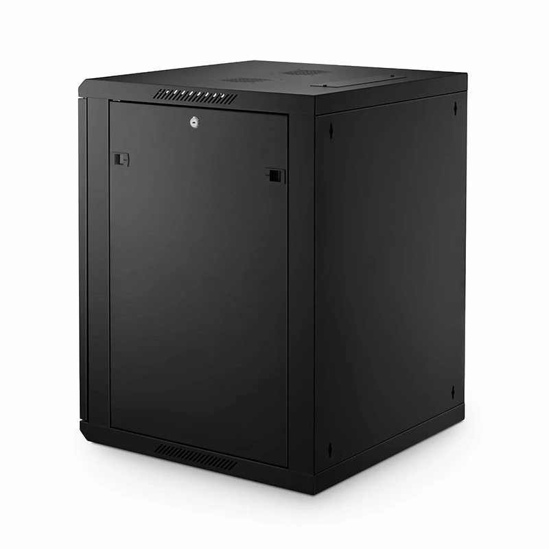 SFPS 15U GW600-Series 19" 4-Post Wall Mount Cabinet with Glass Front Door SFPS