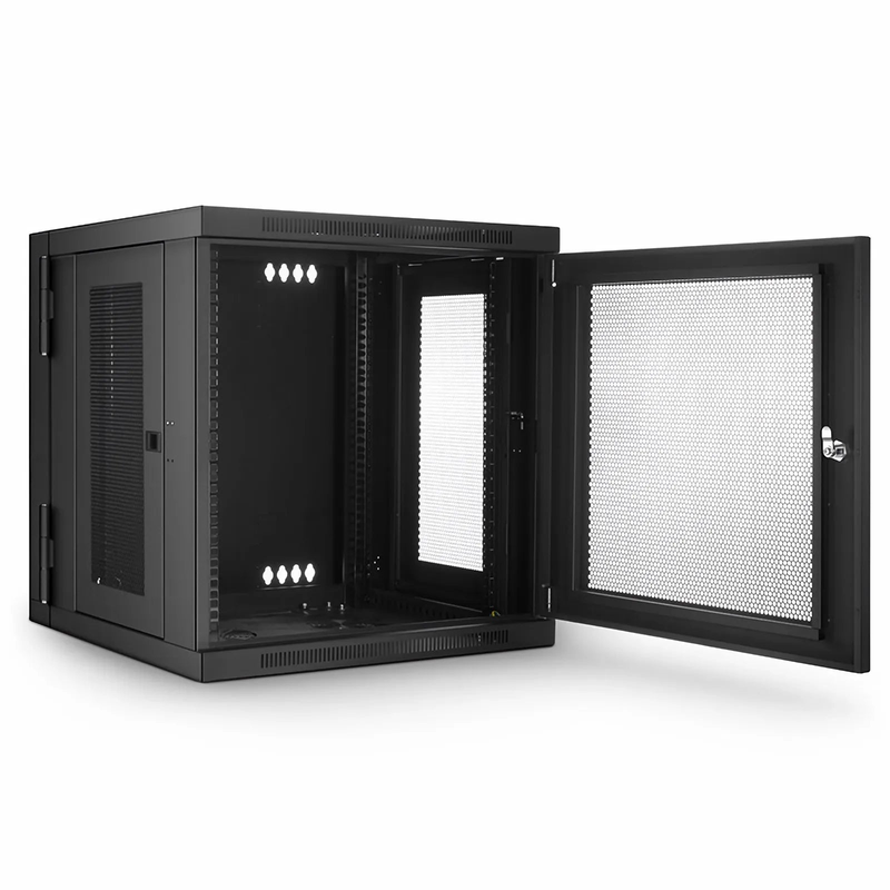SFPS 12U GV600-Series 19" 4-Rails Wall Mount Cabinet with Vented Front Door, Hinged Back SFPS