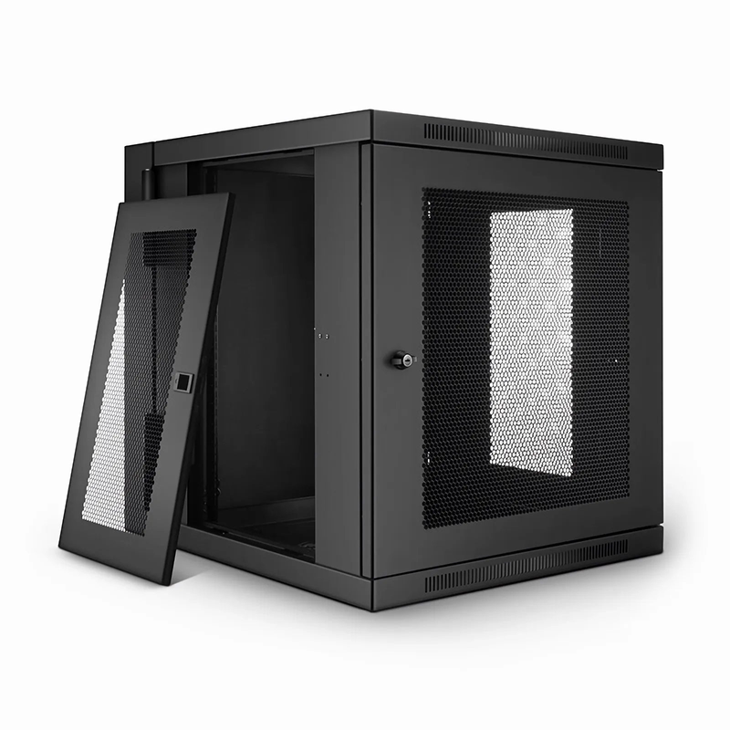 SFPS 12U GV600-Series 19" 4-Rails Wall Mount Cabinet with Vented Front Door, Hinged Back SFPS