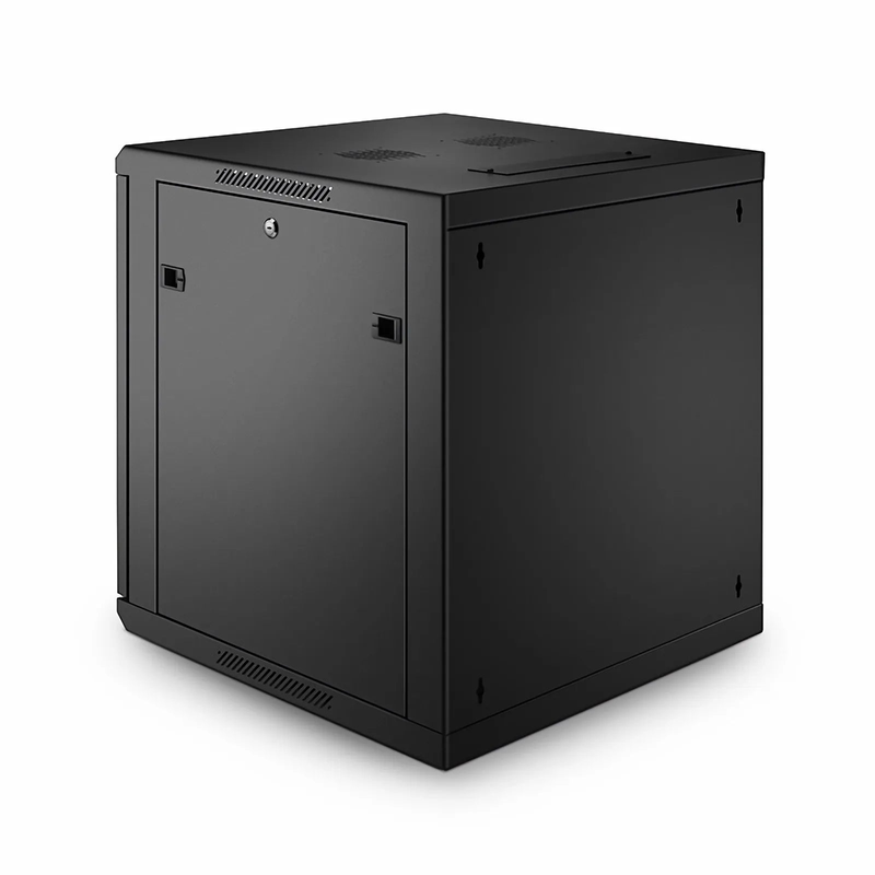 SFPS 12U GW600-Series 19" 4-Rails Wall Mount Cabinet with Glass Front Door SFPS