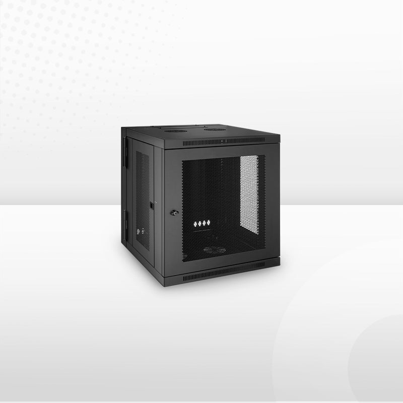 SFPS 12U GV600-Series 19" 4-Rails Wall Mount Cabinet with Vented Front Door, Hinged Back SFPS