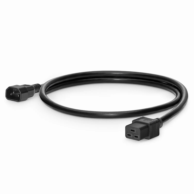 SFPS 3ft (0.9m) IEC60320 C14 to IEC60320 C19 14AWG 250V/15A Power Cord, Black SFPS