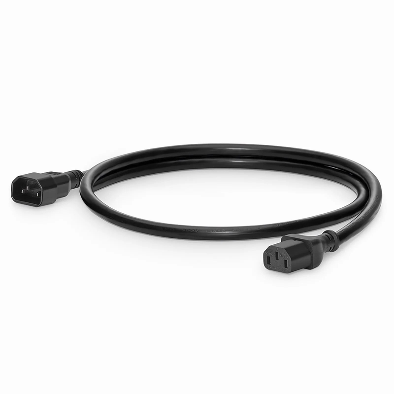 SFPS 3ft (0.9m) IEC60320 C14 to IEC60320 C13 18AWG 250V/10A Power Extension Cord, Black SFPS
