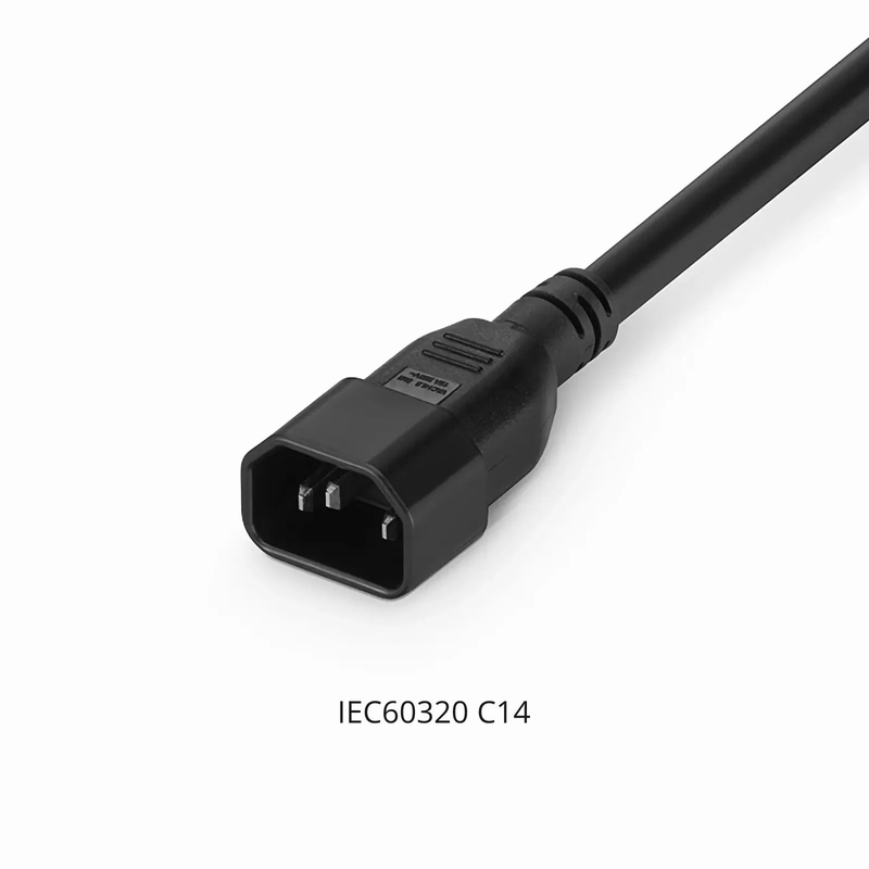 SFPS 3ft (0.9m) IEC60320 C14 to IEC60320 C19 14AWG 250V/15A Power Cord, Black SFPS