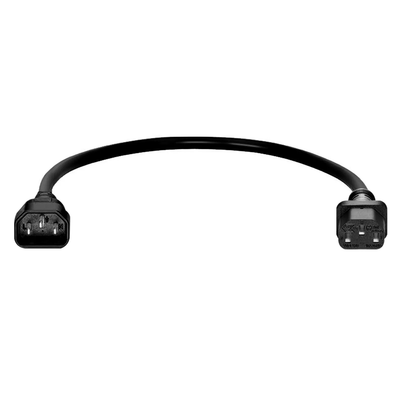 SFPS 1ft (0.3m) IEC60320 C14 to IEC60320 C13 Heavy-Duty 14AWG 250V/15A Power Extension Cord, Black SFPS
