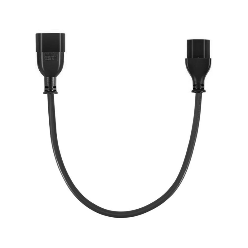 SFPS 1ft (0.3m) IEC60320 C14 to IEC60320 C13 18AWG 250V/10A Power Extension Cord, Black SFPS